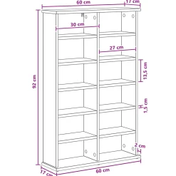 vidaXL CD Kast Wit 60 x 17 x 92 cm Bewerkt hout