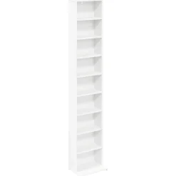 vidaXL CD Kast Wit 33 x 23,5 x 175 cm Bewerkt hout