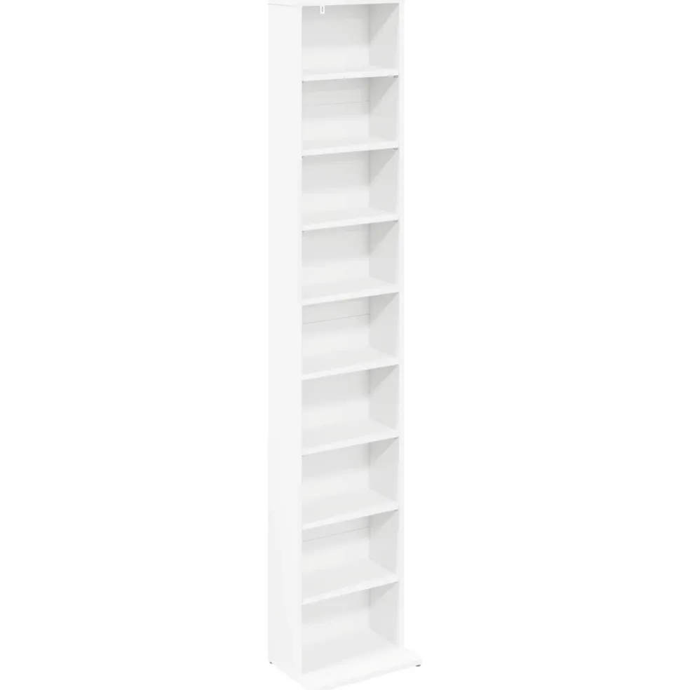 vidaXL CD Kast Wit 33 x 23,5 x 175 cm Bewerkt hout