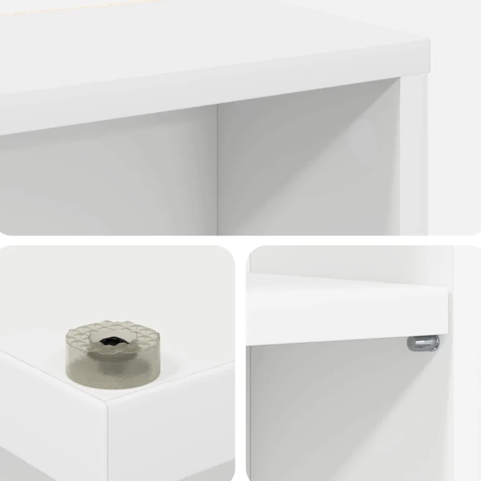 vidaXL CD Kast Wit 33 x 23,5 x 175 cm Bewerkt hout
