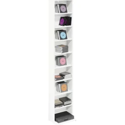 vidaXL CD Kast Wit 33 x 23,5 x 175 cm Bewerkt hout