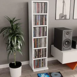 vidaXL Cd-kast 21x20x88 cm bewerkt hout wit