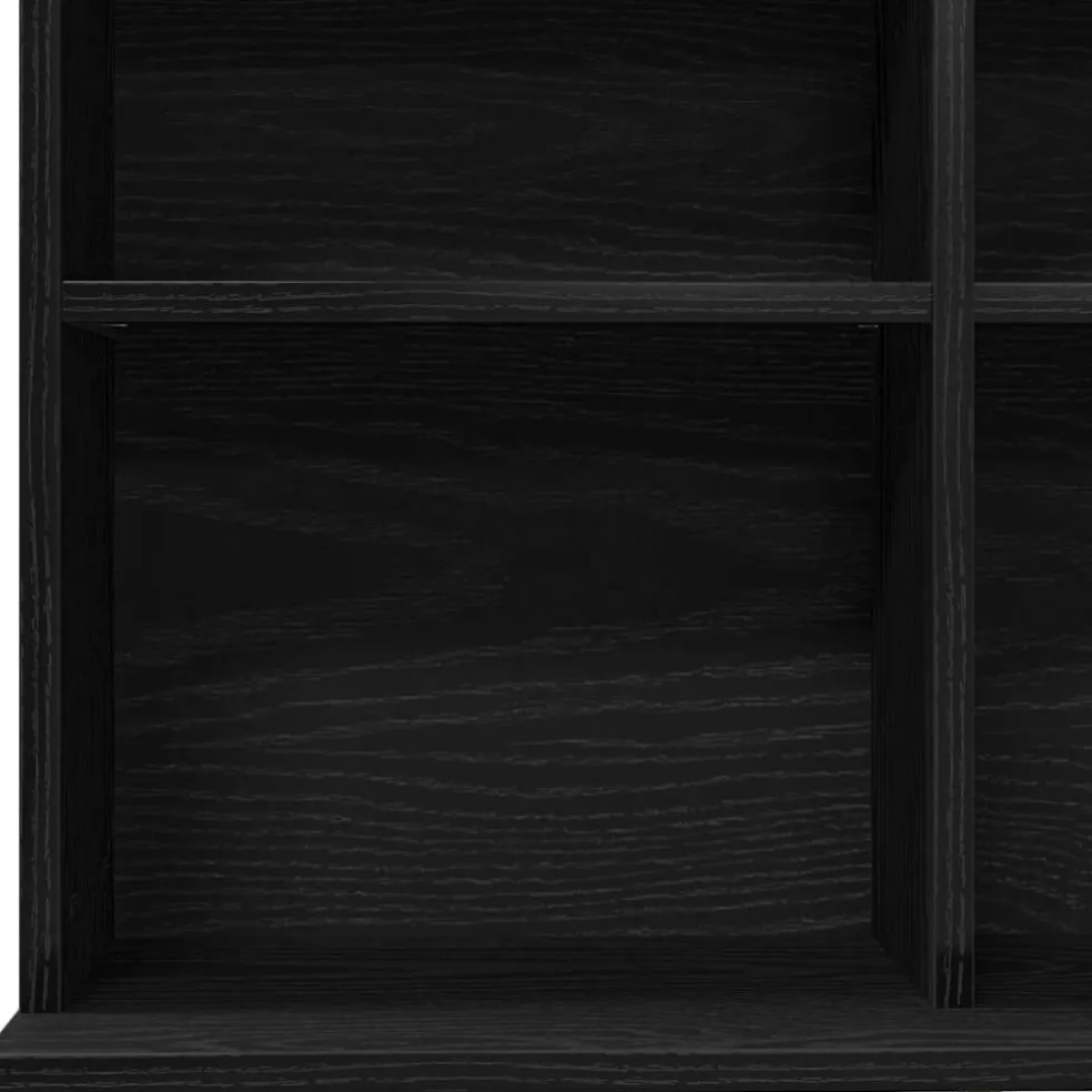 vidaXL CD-kast 100x23x89,5 cm bewerkt hout zwart eikenkleurig