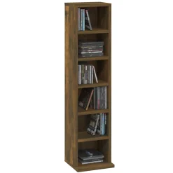 vidaXL Cd-kast 21x20x88 cm bewerkt hout gerookt eikenkleurig