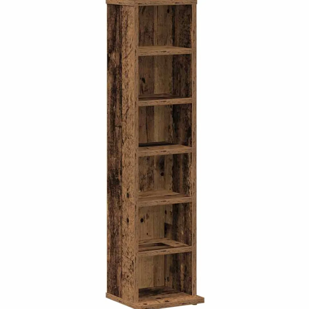 vidaXL Cd-kast 21x20x88 cm bewerkt hout oud houtkleurig