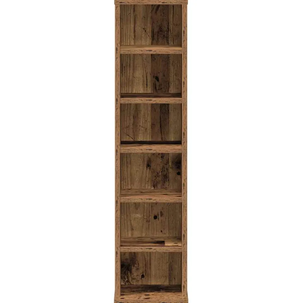 vidaXL Cd-kast 21x20x88 cm bewerkt hout oud houtkleurig