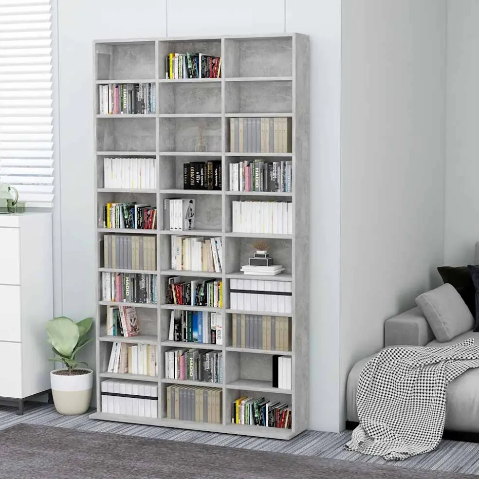 vidaXL Cd-kast 102x23x177,5 cm bewerkt hout betongrijs