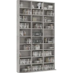 vidaXL Cd-kast 102x23x177,5 cm bewerkt hout betongrijs