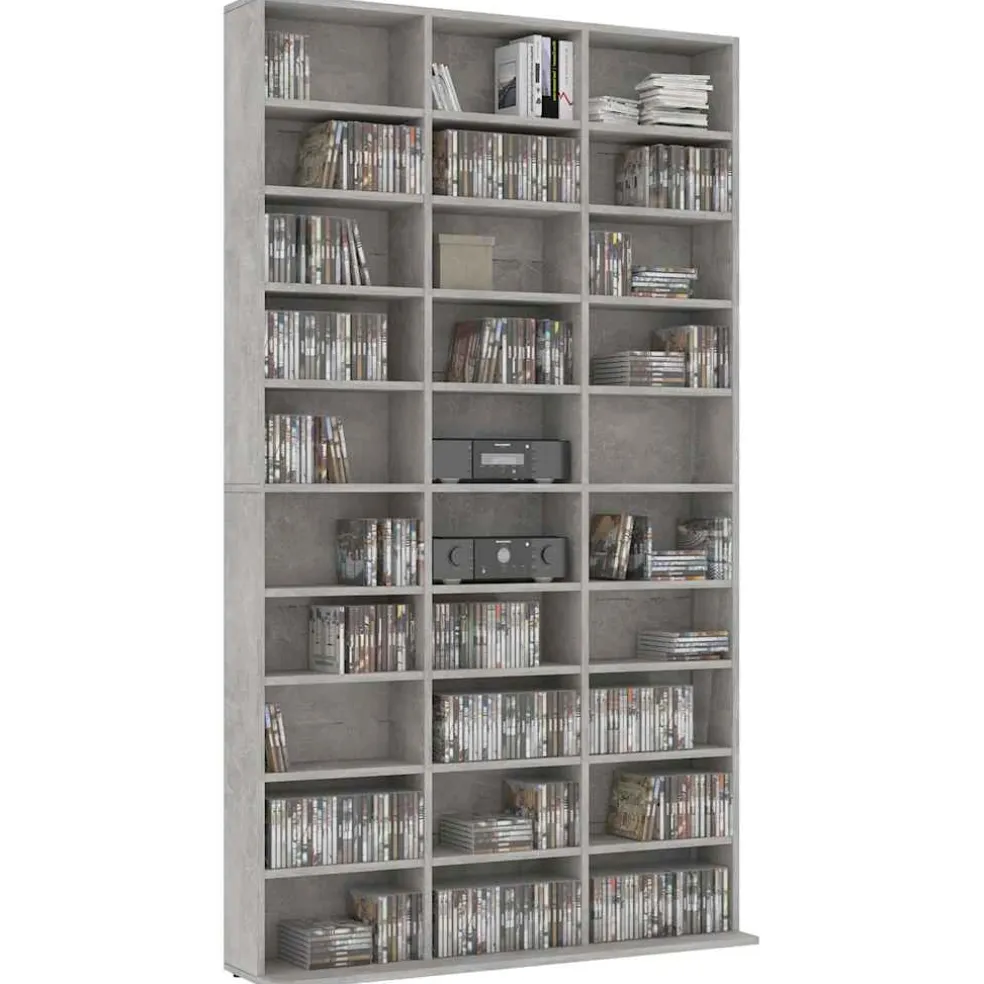 vidaXL Cd-kast 102x23x177,5 cm bewerkt hout betongrijs