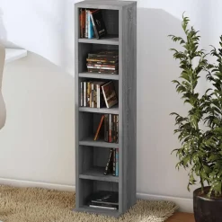 vidaXL Cd-kast 21x20x88 cm bewerkt hout grijs sonoma eikenkleurig