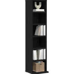 vidaXL CD-kast 21x20x88 cm spaanplaat zwart eikenkleurig