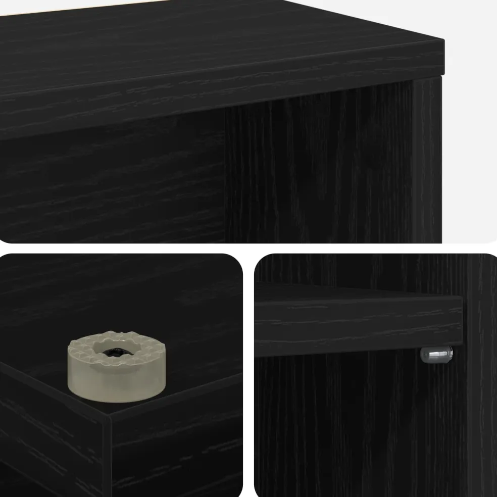vidaXL CD Kast Zwart eiken 33 x 23,5 x 175 cm Bewerkt hout