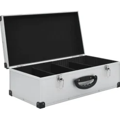 vidaXL Cd-koffer voor 80 cd's aluminium ABS zilverkleurig