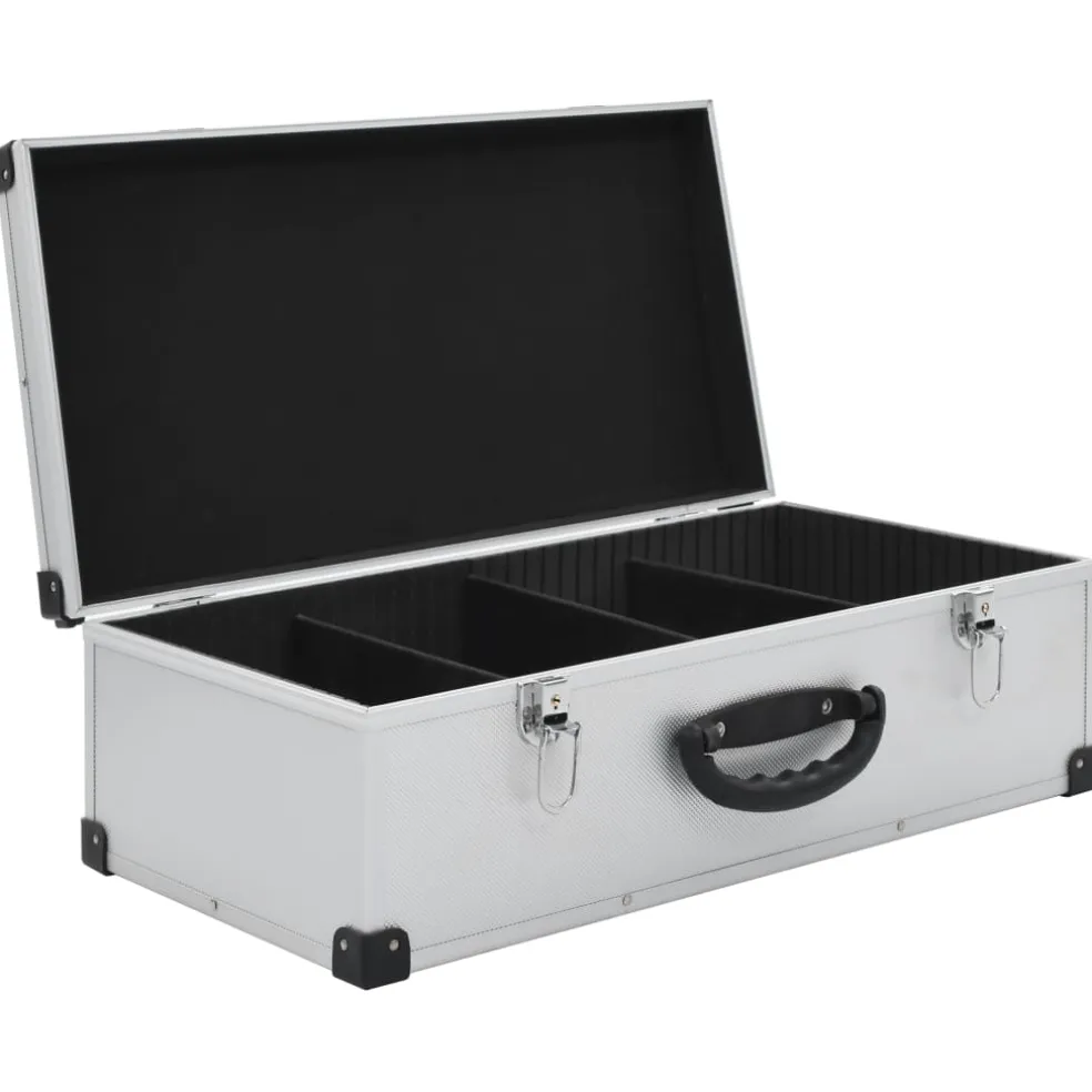 vidaXL Cd-koffer voor 80 cd's aluminium ABS zilverkleurig