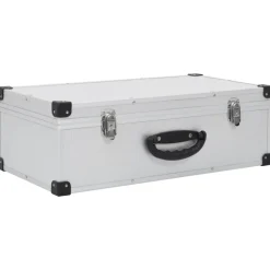 vidaXL Cd-koffer voor 80 cd's aluminium ABS zilverkleurig