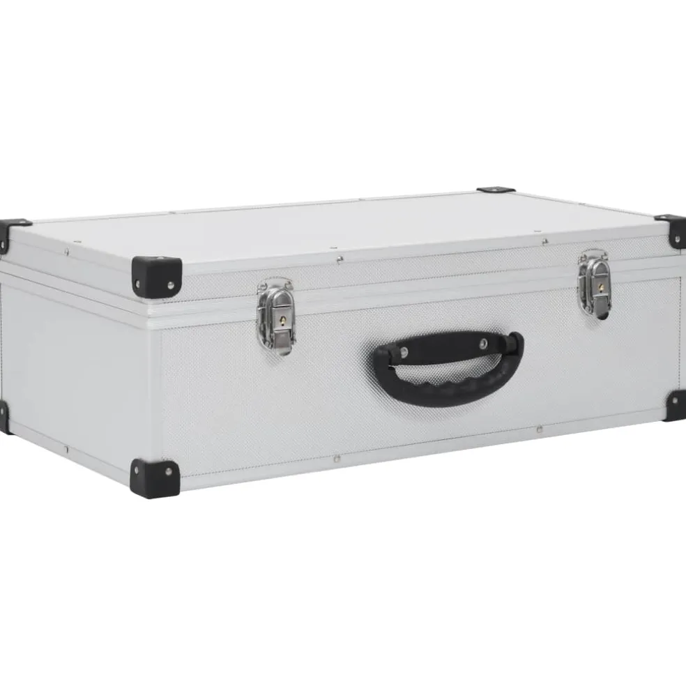 vidaXL Cd-koffer voor 80 cd's aluminium ABS zilverkleurig
