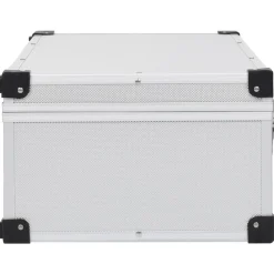 vidaXL Cd-koffer voor 80 cd's aluminium ABS zilverkleurig