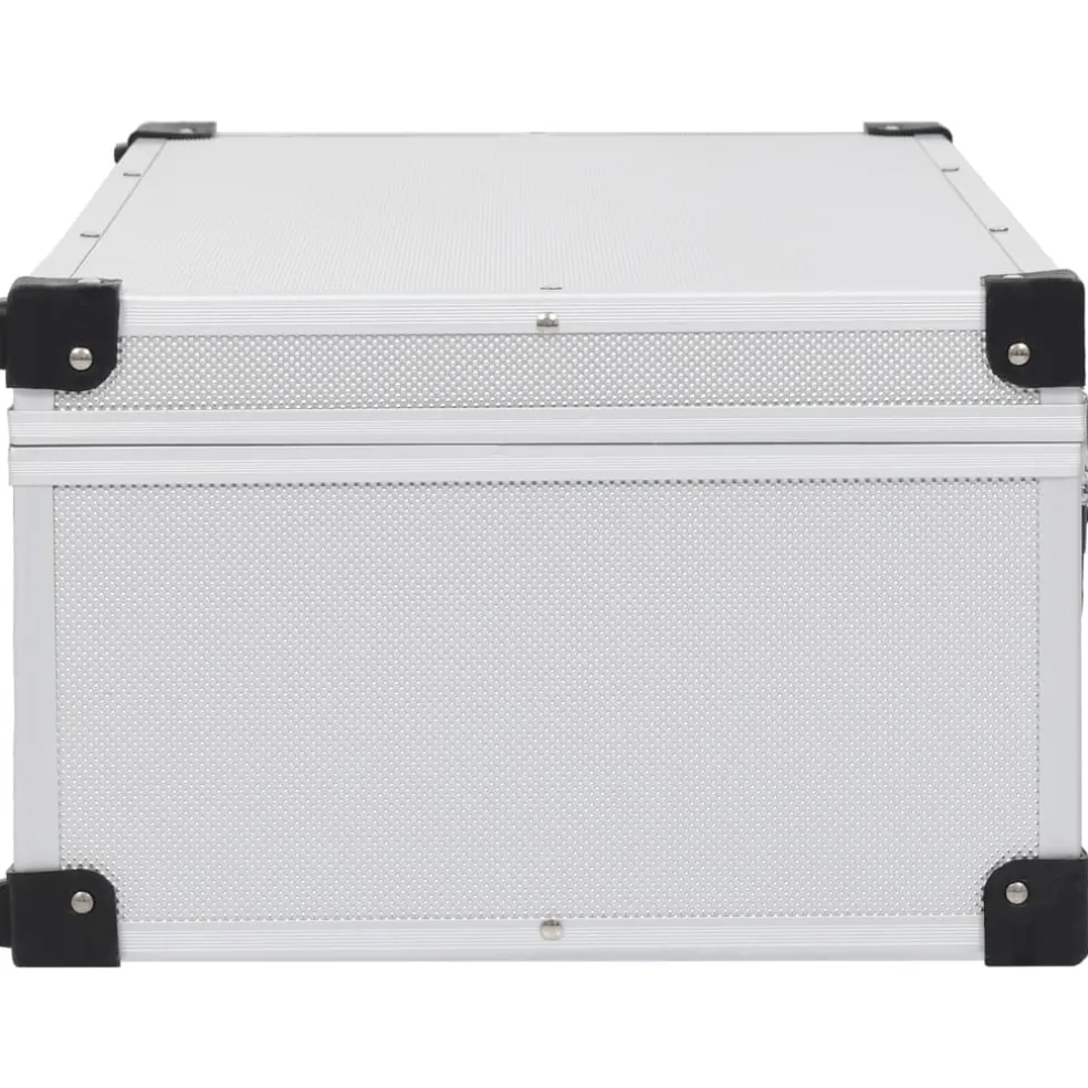 vidaXL Cd-koffer voor 80 cd's aluminium ABS zilverkleurig