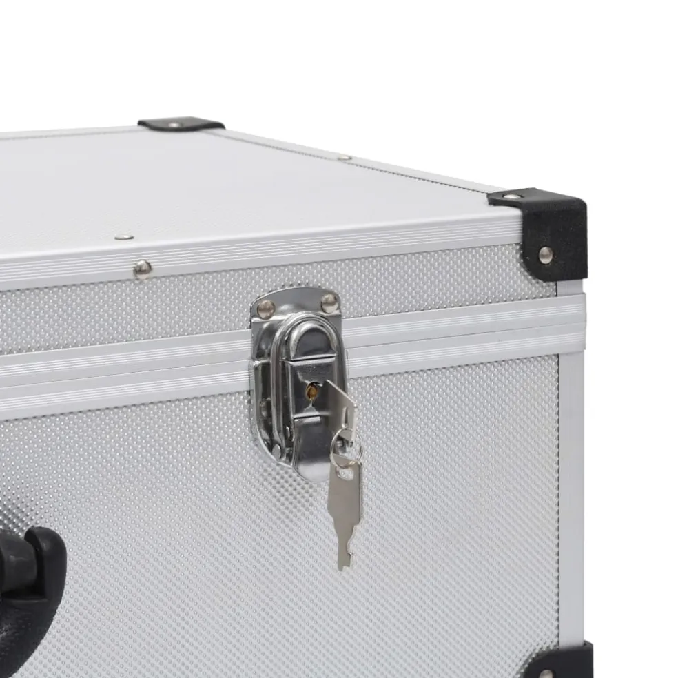 vidaXL Cd-koffer voor 80 cd's aluminium ABS zilverkleurig