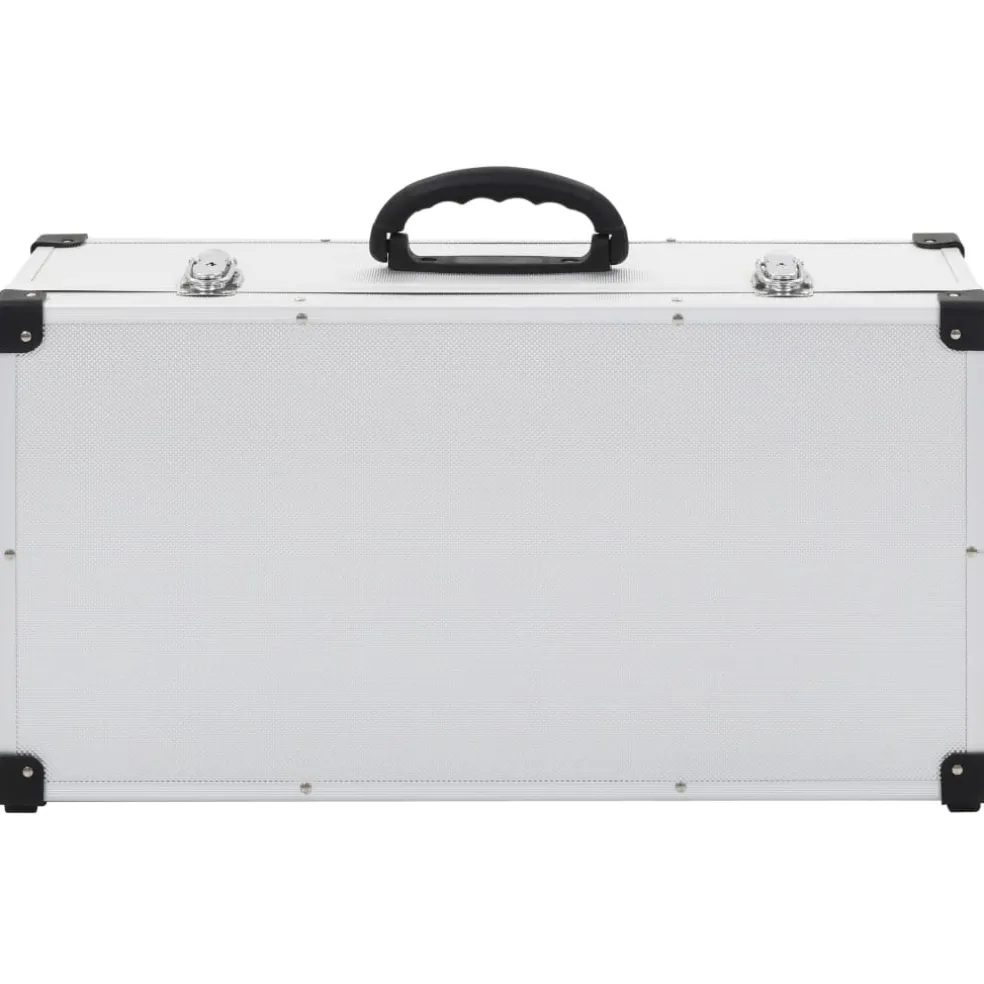 vidaXL Cd-koffer voor 80 cd's aluminium ABS zilverkleurig