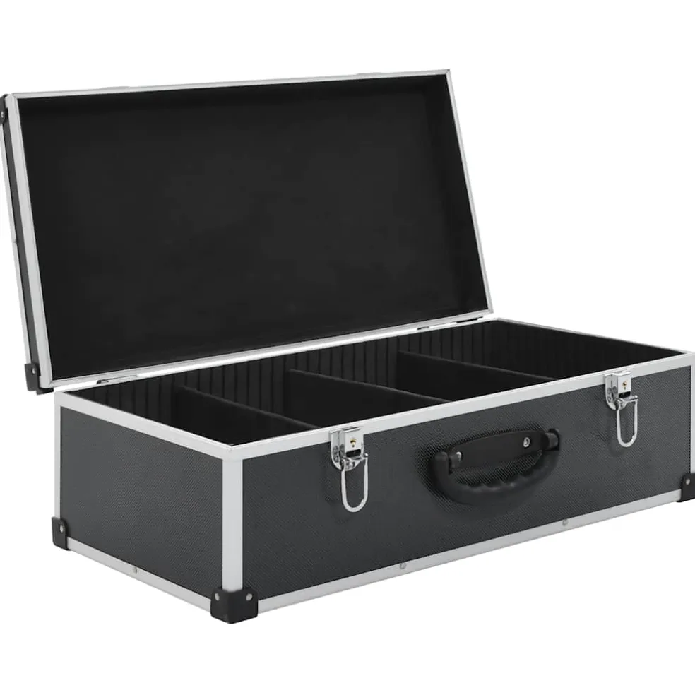vidaXL Cd-koffer voor 80 cd's aluminium ABS zwart