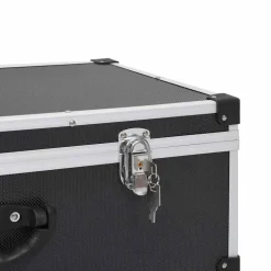 vidaXL Cd-koffer voor 80 cd's aluminium ABS zwart
