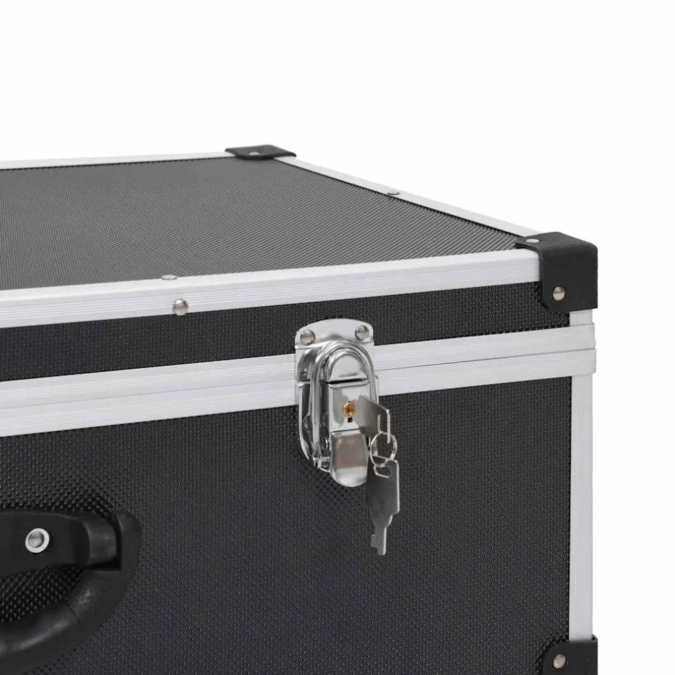 vidaXL Cd-koffer voor 80 cd's aluminium ABS zwart