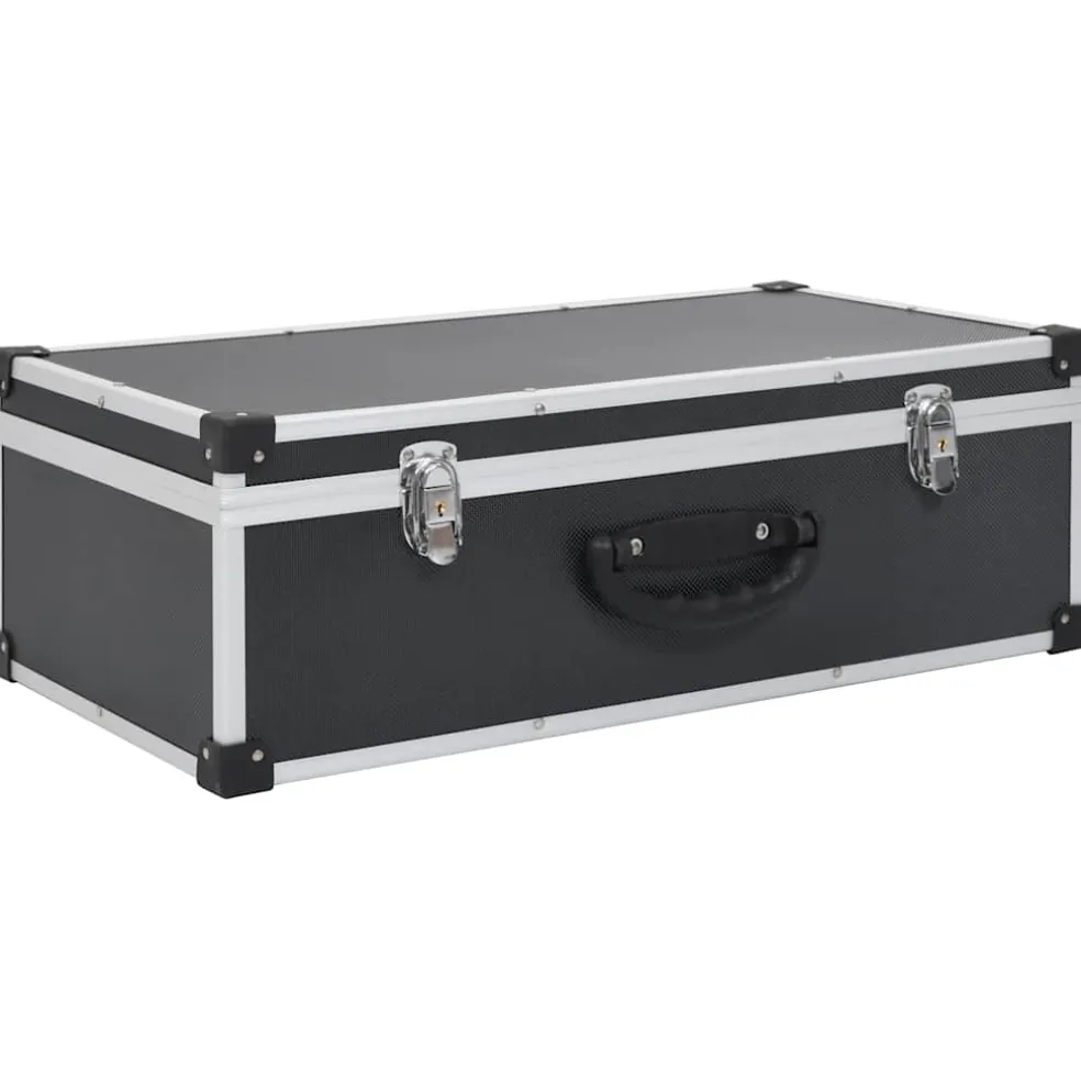vidaXL Cd-koffer voor 80 cd's aluminium ABS zwart