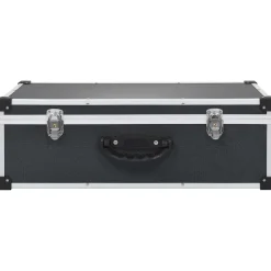 vidaXL Cd-koffer voor 80 cd's aluminium ABS zwart
