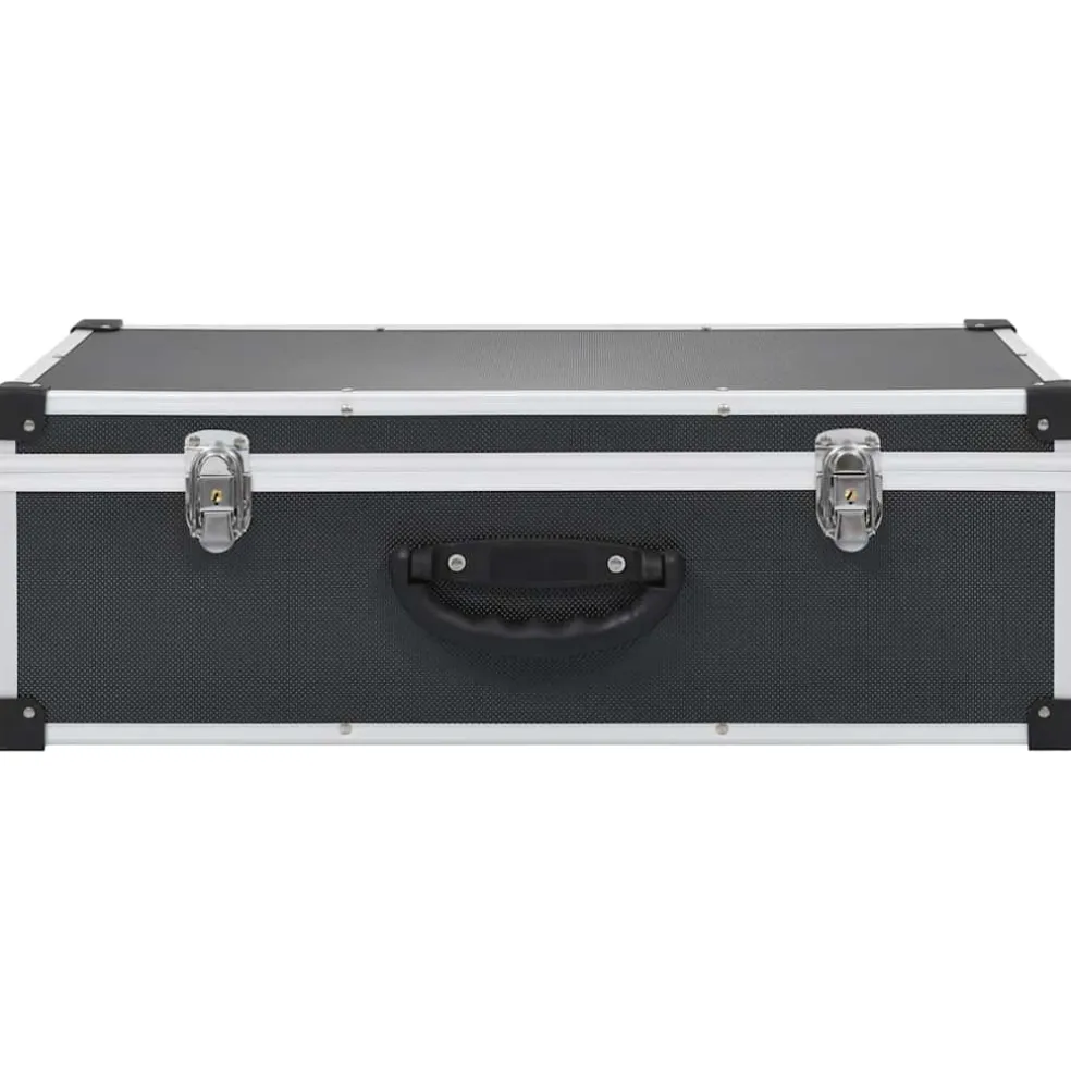 vidaXL Cd-koffer voor 80 cd's aluminium ABS zwart