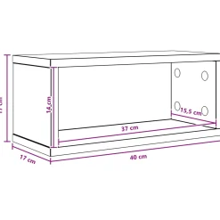 vidaXL CD Opbergrek Wit 40 x 17 x 17 cm Bewerkt hout