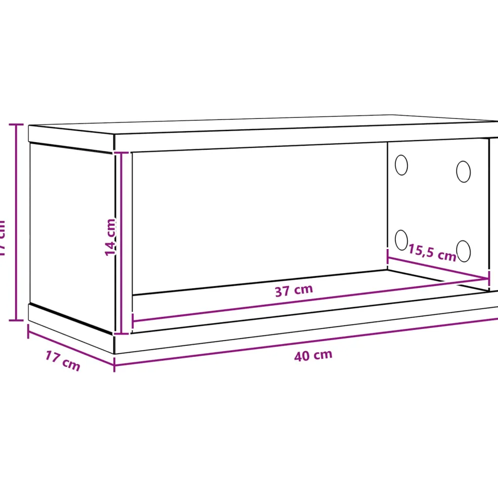 vidaXL CD Opslag Rek Artisanaal eiken 40 x 17 x 17 cm Bewerkt hout