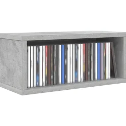 vidaXL CD Opslag Rek Betongrijs 40 x 17 x 17 cm Bewerkt hout