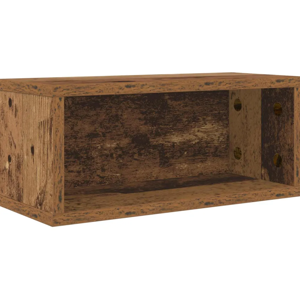 vidaXL CD Opslag Rek Eikenhout 40 x 17 x 17 cm Bewerkt hout