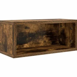vidaXL CD Opslag Rek Gerookt eiken 40 x 17 x 17 cm Bewerkt hout