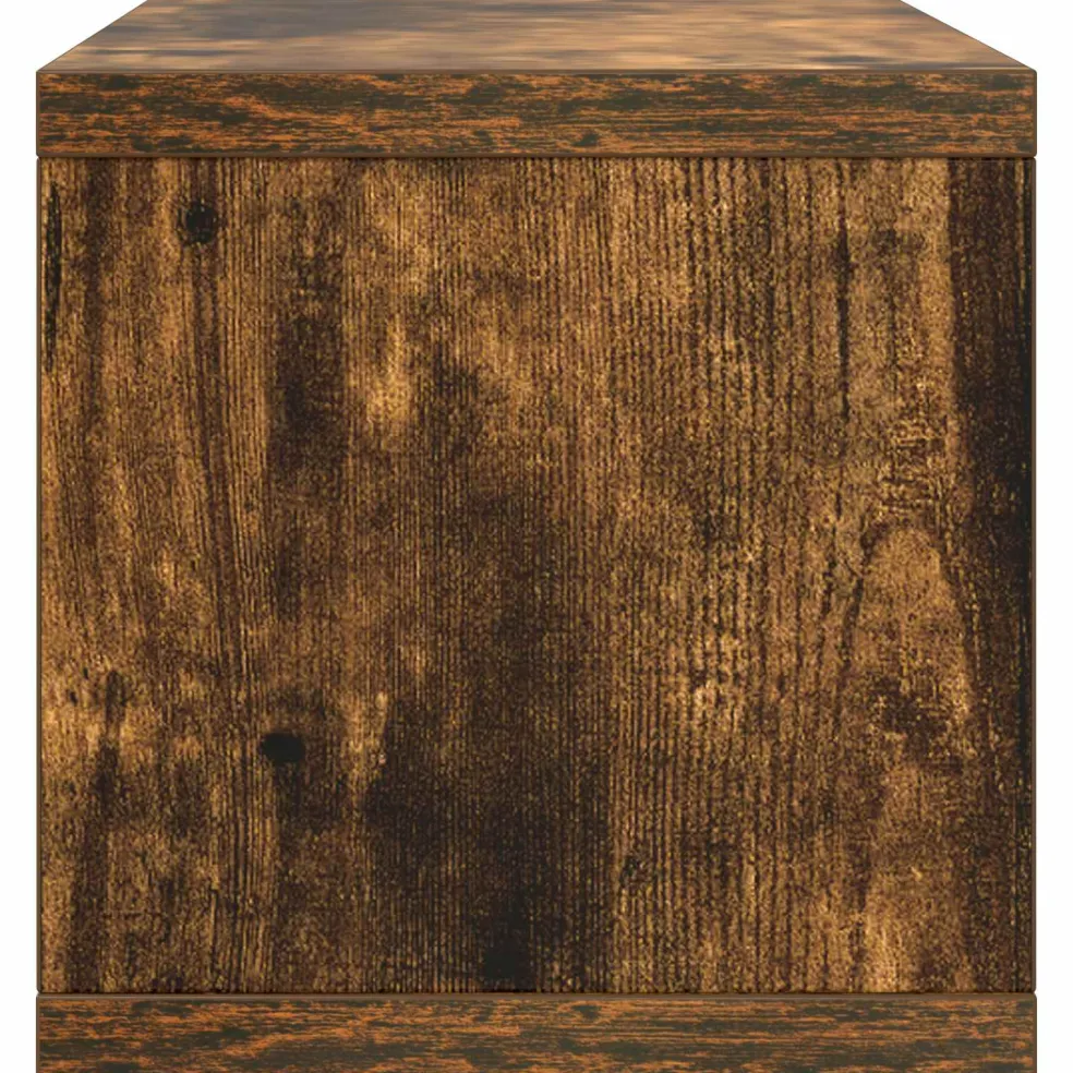 vidaXL CD Opslag Rek Gerookt eiken 40 x 17 x 17 cm Bewerkt hout