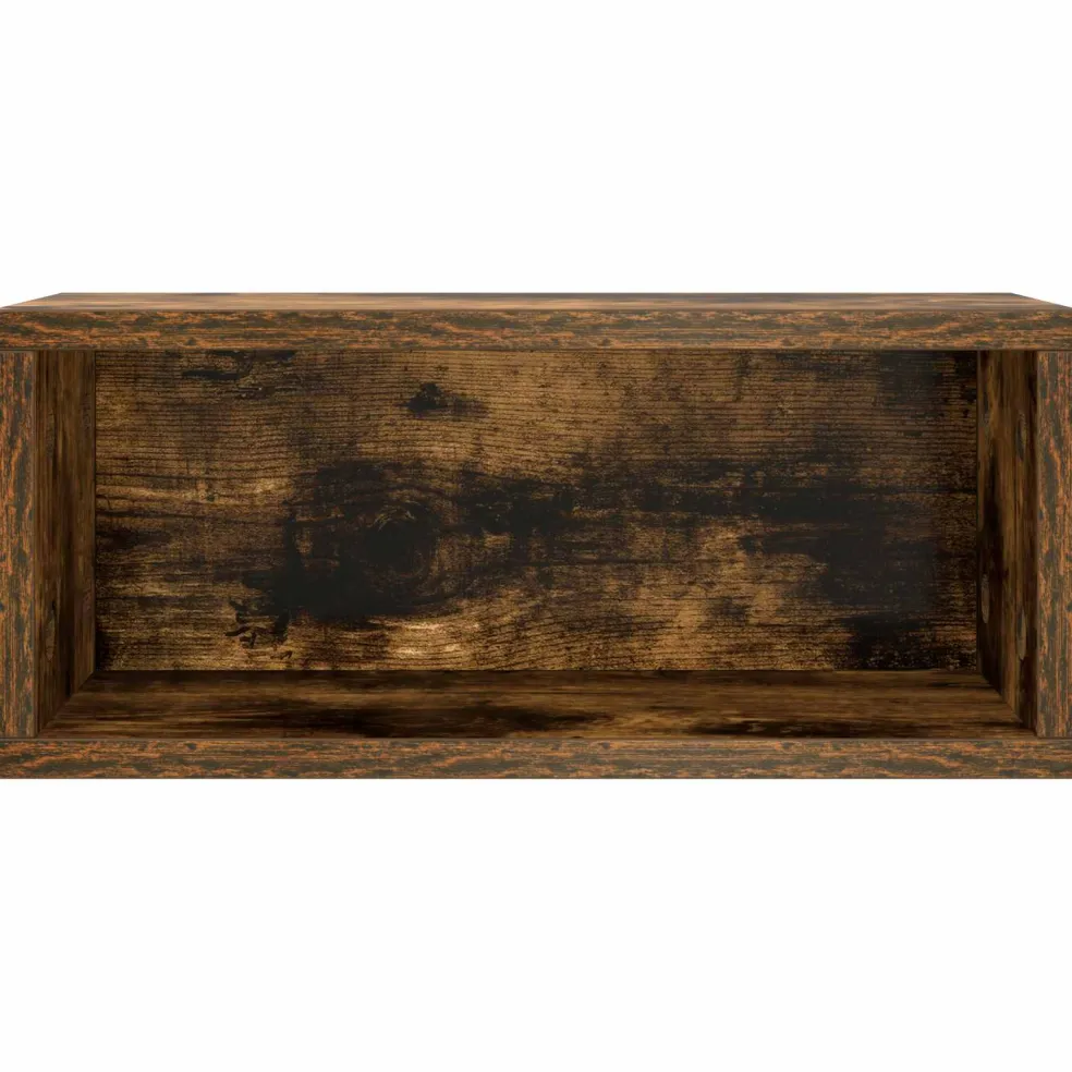 vidaXL CD Opslag Rek Gerookt eiken 40 x 17 x 17 cm Bewerkt hout
