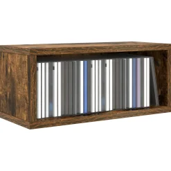 vidaXL CD Opslag Rek Gerookt eiken 40 x 17 x 17 cm Bewerkt hout