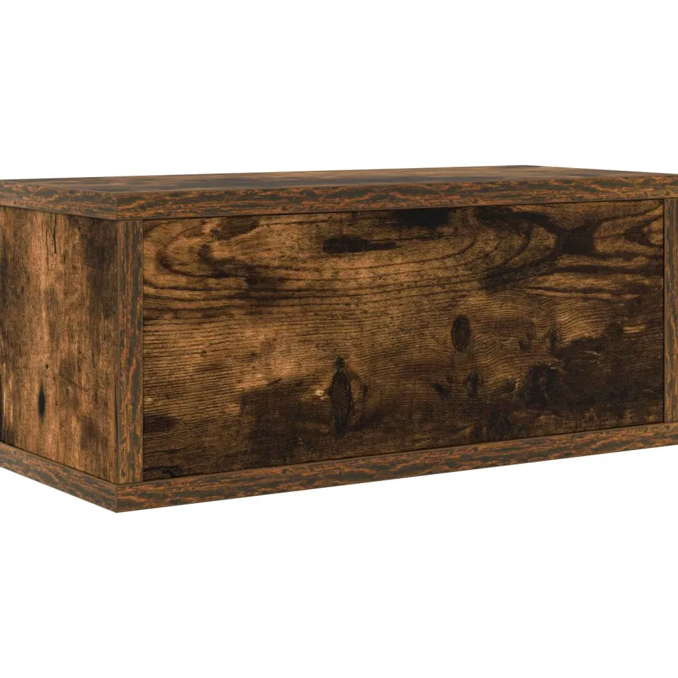 vidaXL CD Opslag Rek Gerookt eiken 40 x 17 x 17 cm Bewerkt hout
