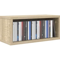 vidaXL CD Opslag Rek Sonoma Eiken 40 x 17 x 17 cm Bewerkt hout
