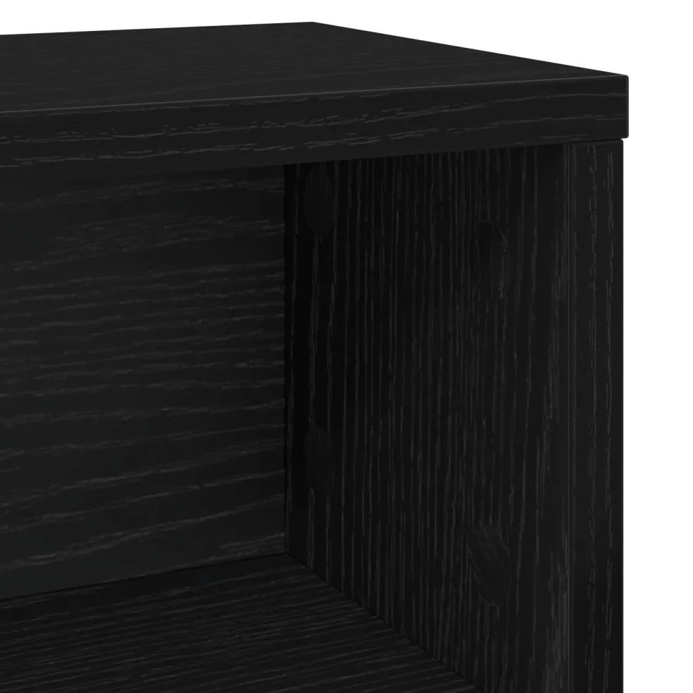 vidaXL CD Opslag Rek Zwart eiken 40 x 17 x 17 cm Bewerkt hout