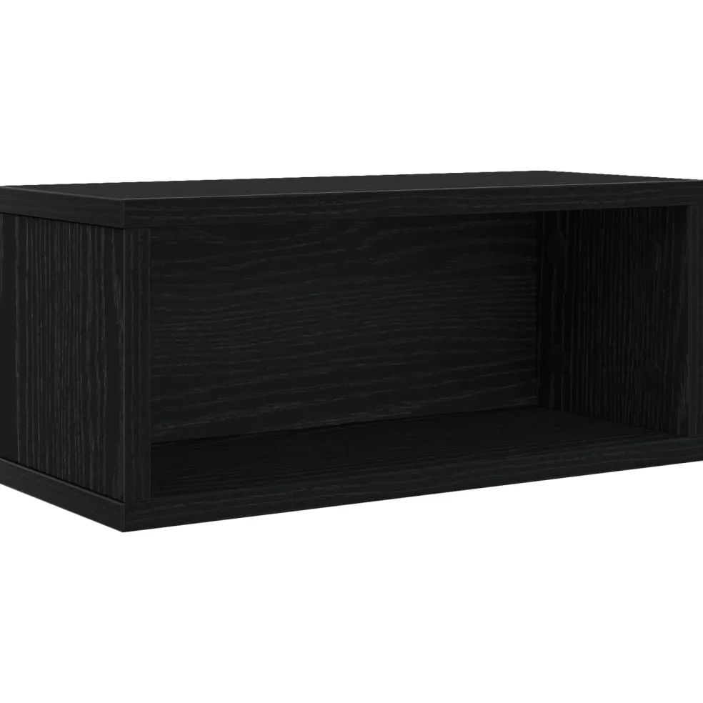vidaXL CD Opslag Rek Zwart eiken 40 x 17 x 17 cm Bewerkt hout