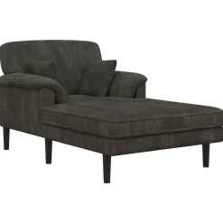 vidaXL Chaise longue Antraciet Katoenen stof
