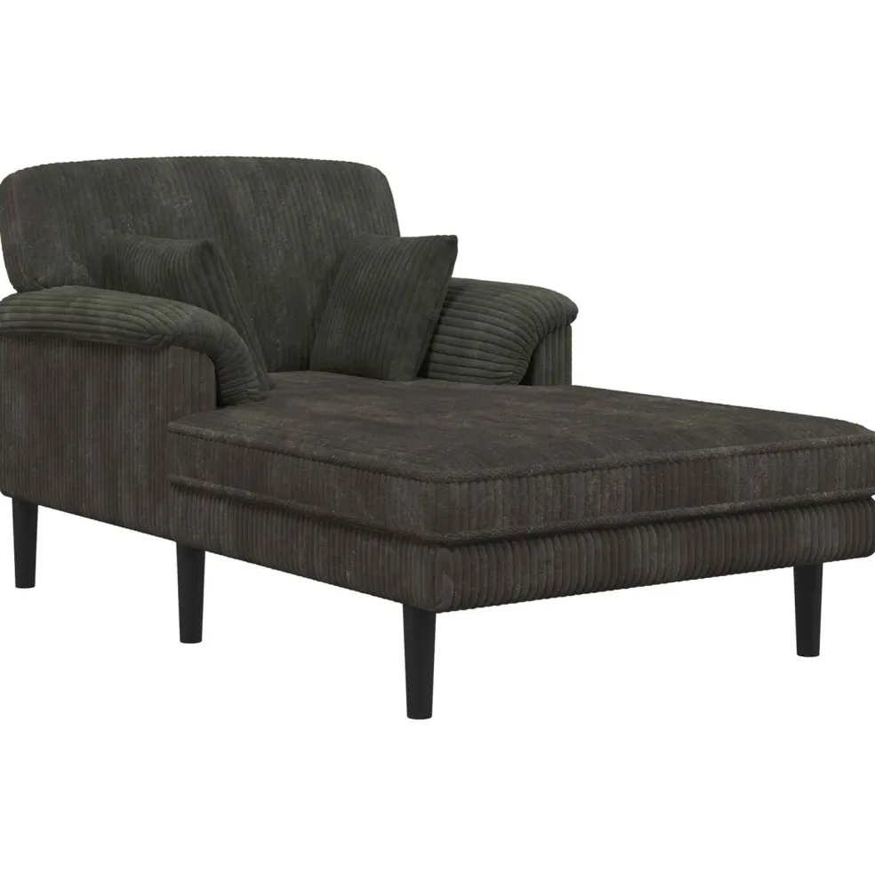 vidaXL Chaise longue Antraciet Katoenen stof