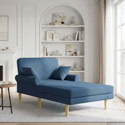 vidaXL Chaise longue Blauw Stof