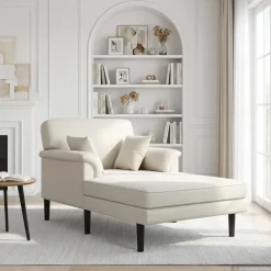 vidaXL Chaise longue Crèmekleurig fluweel