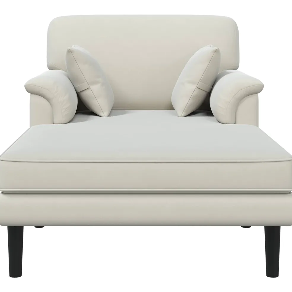 vidaXL Chaise longue Crèmekleurig fluweel