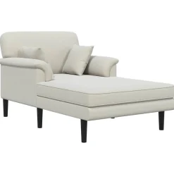 vidaXL Chaise longue Crèmekleurig fluweel