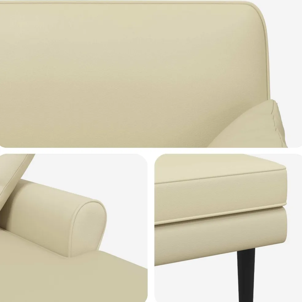 vidaXL Chaise longue Crèmekleurig Kunstleer