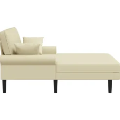 vidaXL Chaise longue Crèmekleurig Kunstleer